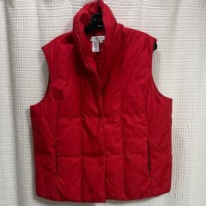 Coldwater Creek Bold Red Vest Goose down Gorpcore cabin preppy winter SZ XL